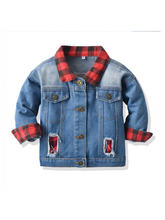 Load image into Gallery viewer, Rad Plaid Blue Jean Jacket
