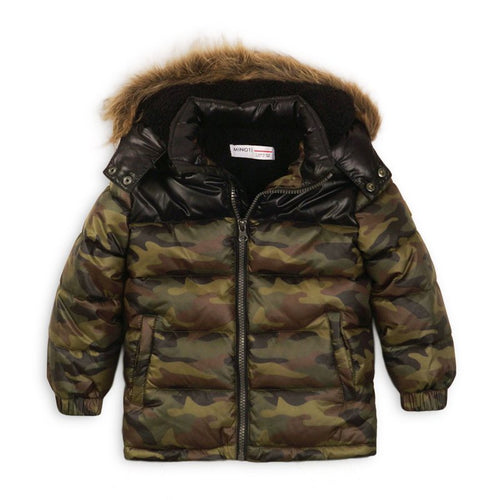 Camo Puff Coat - Little Fellows Clothing