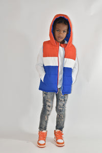 Color Block Hoodie Vest