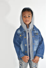 Load image into Gallery viewer, Jean Jacket Gray Hoodie
