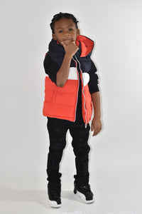 Color Block Hoodie Vest