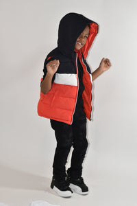 Color Block Hoodie Vest