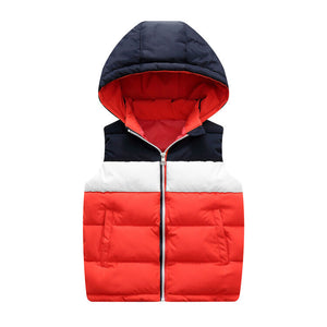 Color Block Hoodie Vest