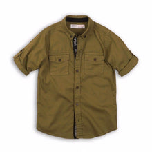 Load image into Gallery viewer, Army Green Short Sleeve Shirt - Little Fellows Clothing
