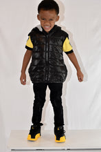 Load image into Gallery viewer, Black Hooded Puff Vest - Little Fellows Clothing
