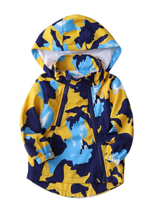 Yellow & Blue Camo Windbreaker - Little Fellows Clothing