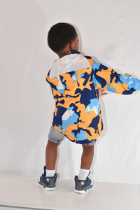 Yellow & Blue Camo Windbreaker - Little Fellows Clothing