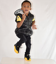 Load image into Gallery viewer, Black Hooded Puff Vest - Little Fellows Clothing
